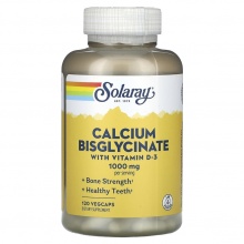 Витамины Solaray Calcium Bisglycinate + D3 1000 мг 120 капсул