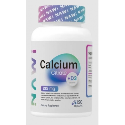 Витамины NAWI Calcium Citrate + Vitamin D3 120 капсул