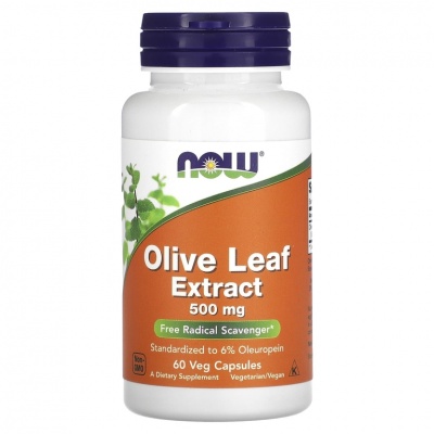 Витамины NOW Olive Leaf Extract 500 мг 60 капсул